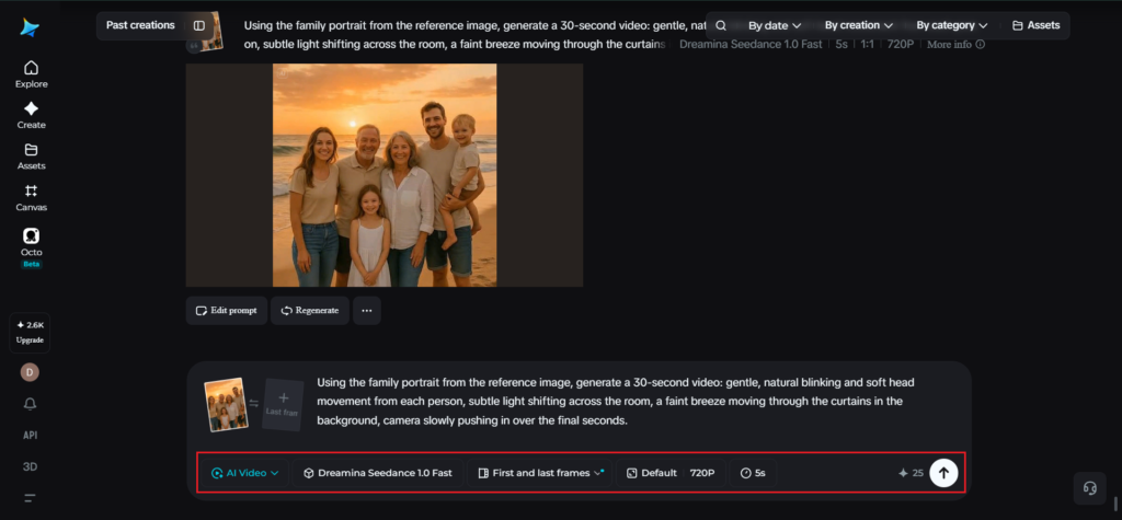 Dreamina: Generate the video with Seedance 2.5